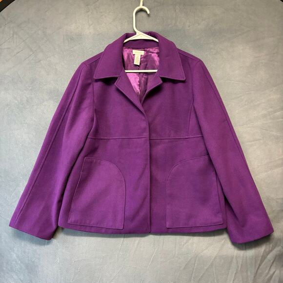 Chico's Purple Blazer Size 2 US Small Open Front Preppy Soft Comfy Fairy Teacher - Picture 1 of 8